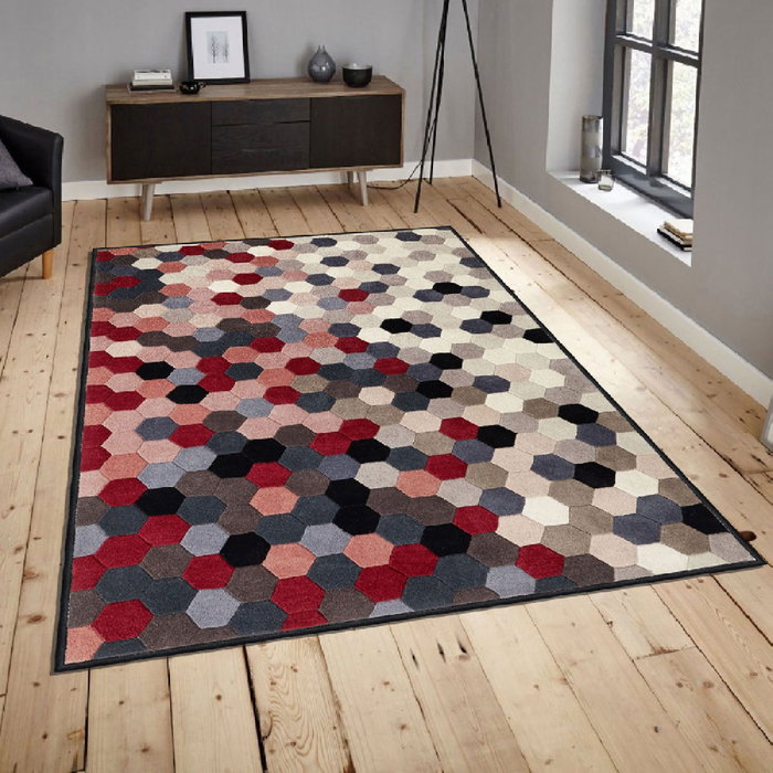 Conceptum Els1899 Alfombra de Terciopelo Multicolor 80 x 120 cm